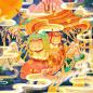 #画给2020#年年有鱼，#设计美学# 虽然是鼠年，还是不忘记赶稿，还是不忘记有鱼，以前新年快乐一下，哈哈哈。 O绿洲 2杭州