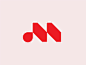 m branding icon design bold monogram simple logotype logo