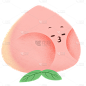 手绘-拟人水果表情美食贴纸-桃子