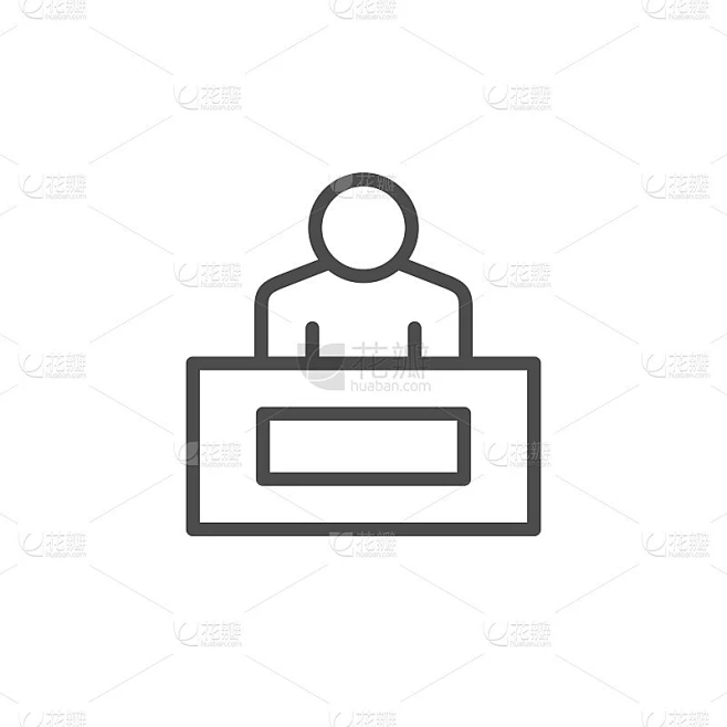 前台线条轮廓图标素材-花瓣网