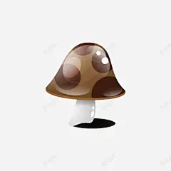 褐色尖顶小蘑菇可爱萌 创意素材