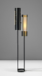 Gustave Gautier; Enameled Steel and Plexiglass Floor Lamp for Luminalite, c1955.