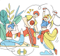 运动健身扁平插画元素