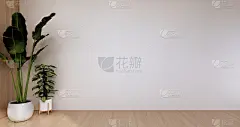 空房间，白房间，干净的现代房间，日本风格。三维渲染