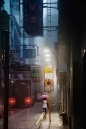 【雨夜中的香港】Photo By Christophe Jacrot