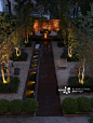 Private garden with decking, seating area and pond (Part of series)_创意图片
