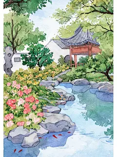 【夏至】水彩手绘二十四节气诗词
