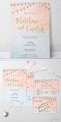 ombre wedding invitation