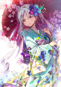 糖漫漫采集到动漫和服少女