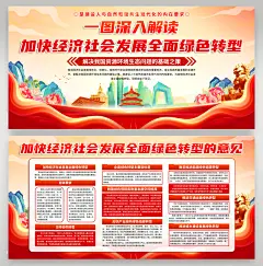 经济社会发展全面绿色展板