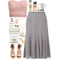 A fashion look from August 2015 featuring womens plus size skirts, pink lingerie and wide sandals. Browse and shop related looks.