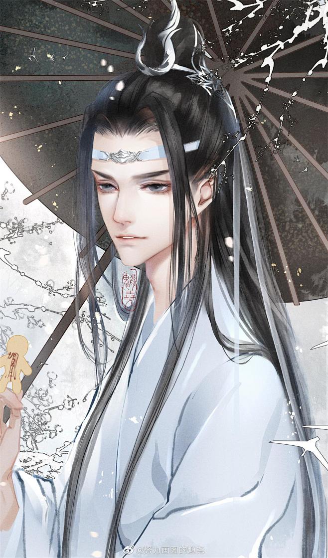 78魔道祖师魈尧作品蓝湛蓝忘机古风美男手绘小说同人插画tv动画