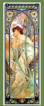 Reverie du Soir Giclee Print by Alfons Maria Mucha, known in English and French as Alphonse Mucha, was a Czech Art Nouveau painter and decorative artist, known best for his distinct style. He produced many paintings, illustrations, advertisements, postcar