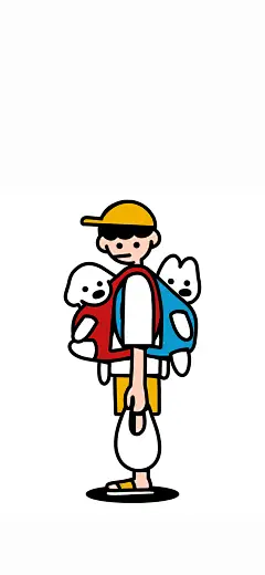 小狗 插画 手机壁纸 背景图