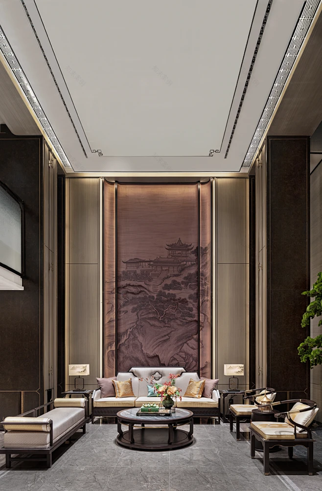 江阴敔山湾中式别墅 | 古韵风雅，尽显大宅风范！-20图片_新中式风格图片素材-花瓣网