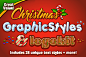 Christmas Graphic Styles & Logokit : Easily create complex Christmas logos with these 28 unique graphic styles for Adobe Illustrator CC+.These styles are perfect for making logos or typographic designs for use in seasonal game and toy logos, seasonal 