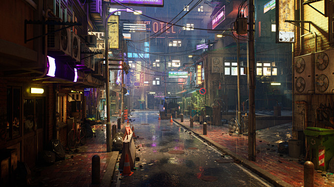 Rainy Neon Streets