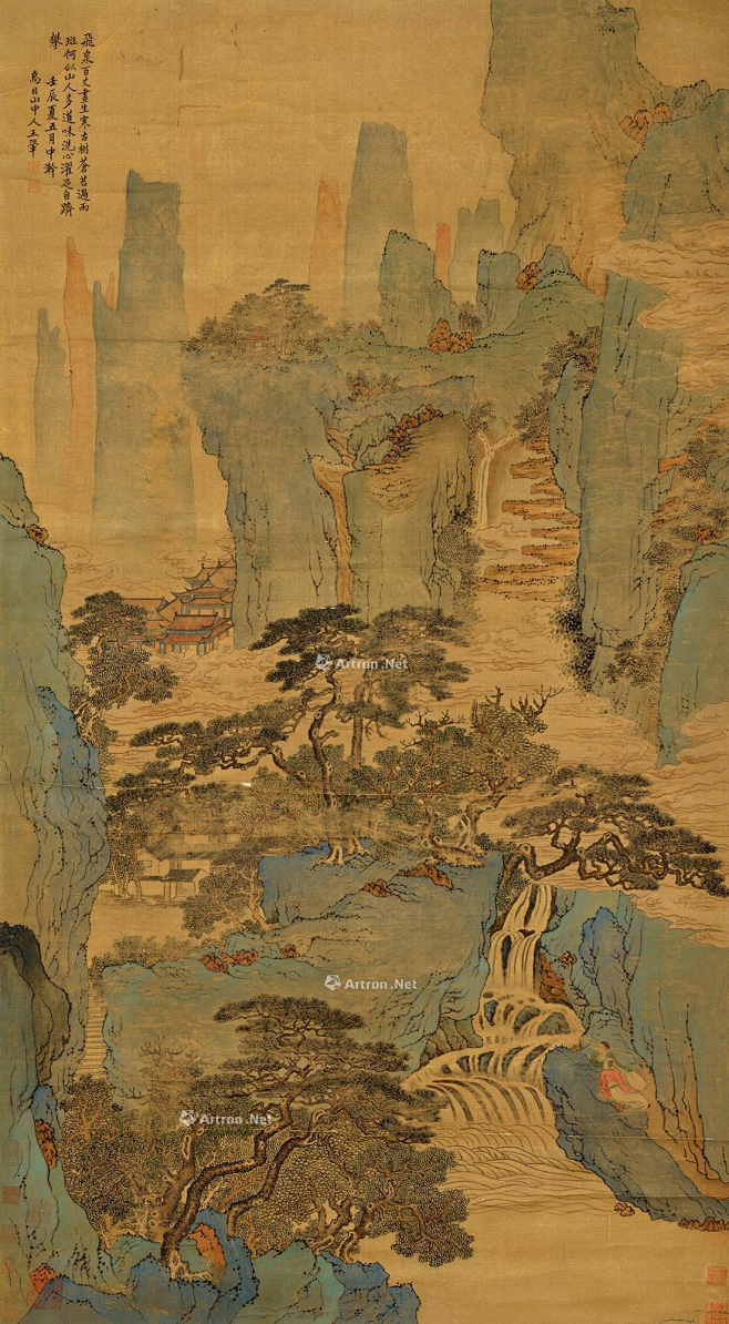 王翚——【壬辰夏五月中浣】人物山水 立轴欣赏 | 清|王翚(1632-1717)字石谷，号耕烟散人、鸟目山人、剑门樵客等。被称为“清初画圣 ...
