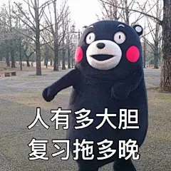 人有多大胆 复习拖多晚 kumamon考试表情包
 #搞笑#
