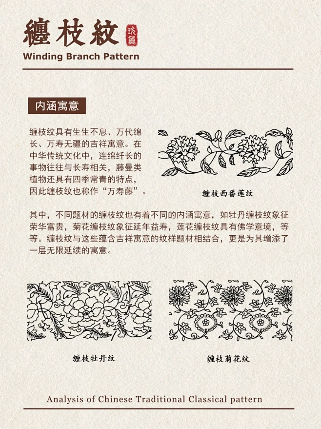 缠枝纹，又称“缠枝花”“万寿藤”，是中国经典纹样之一，其形成和发展经过了漫长的历史过程。-花瓣网
