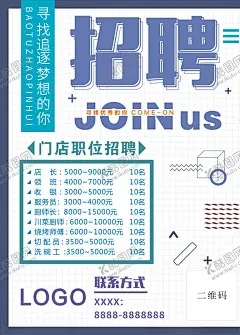 招聘海报 【酷图网】招聘,招工,寻人,饭店,手绘,创意