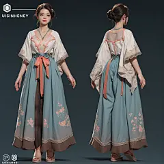 AI古风武侠角色插画素材 国风人物服装设计 影视游戏角色概念设定-淘宝网