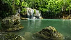 自然,绿色,地形,瀑布,爱侣湾瀑布,水,水平画幅,无人,户外,石材
