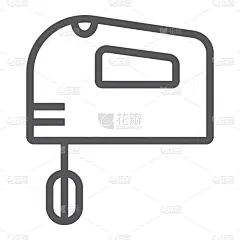 食品加工机,厨房,动物手,线图标,电,食品,技术,现代,设备用品,烹调