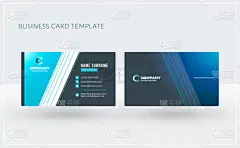 双面创意的名片模板。矢量图。文具设计