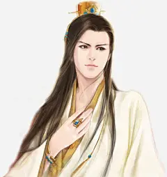 手绘古代美男子免抠素材 png素材