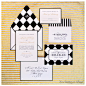 Black White & Gold Checkerboard Invitation by ECRU Stationery & Design