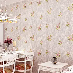 晏记无纺布高发 墙纸3D立体小清新花田园壁纸卧室温馨无纺布墙纸