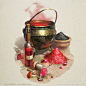 Interior illos for tabletop games: props and still life : Interior illustrations for tabletop game books, props and still life.