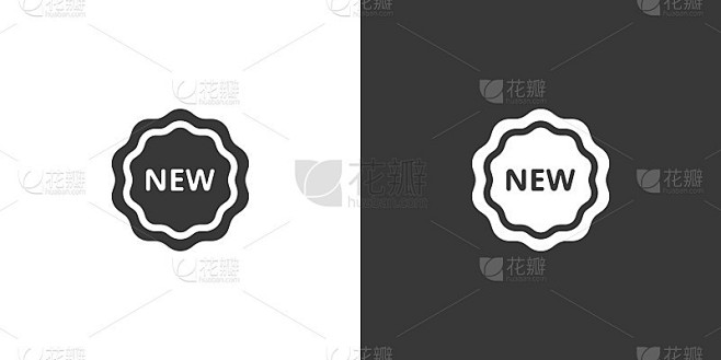 购物标签与文本新。促销标签。孤立的图标在...