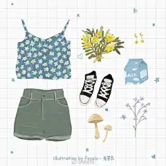 #手绘# 投稿:@发芽鹿 |

夏天夏天过去留下小穿搭，每一套都是我梦想的小裙子。
#遇见艺术##插画艺术# ​​​​