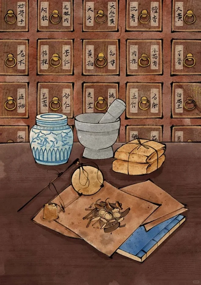 国风插画｜养生系列合集-花瓣网