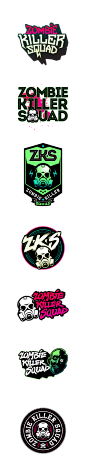 Zombie Killer Squad Branding Exploration : Concept logos for the mobile run 'n gun game.