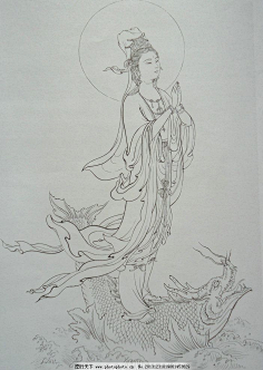 白描人物-花瓣网|陪你做生活的设计师 | 飞天仙女敦煌莫高窟黑白画像