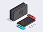Nintendo Switch Isometric 3d illustration vintage controller isometric switch nintendo