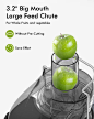Amazon.com: Juicer, SiFENE Centrifugal Juice Extractor with 1000W Motor, 3.2" Big Mouth Feed Chute Juicer Machine, Juice Squeezer for Whole Fruits and Vegetables, Easy to clean: Home & Kitchen