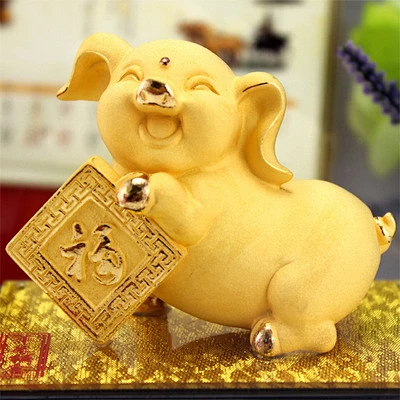 十二生肖金猪鼠牛虎兔龙蛇马羊猴鸡狗猪工艺品摆件客厅摆设饰品-花瓣网