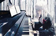二次元，动漫，美少女，萌妹子，钢琴 壁纸
上传者：泽荷