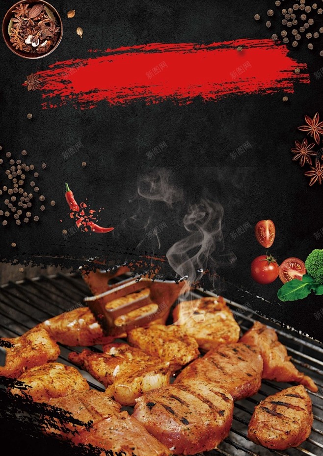中华美食特色烤肉背景 韩式烤肉 韩式烤肉...