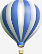 蓝色卡通条纹热气球装饰手绘 平面电商 创意素材