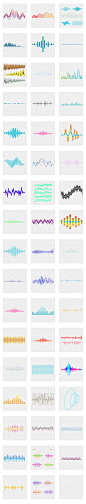 波形科学声波节奏磁共振心电图动感线条素材