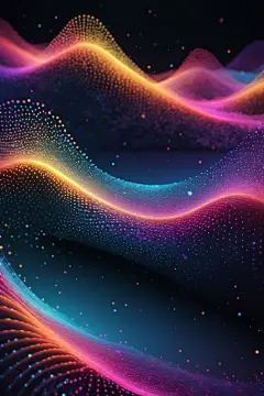 简约粒子未来感脉冲波科技背景图