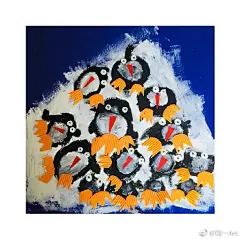 中国少儿美术教育 萌萌哒小企鹅4岁小朋友的作品 ​​​​