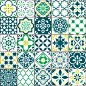 Tile vector pattern - Azulejo Lisbon retro old til