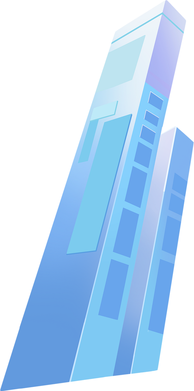 渐变大透视招聘完整场景插画-建筑