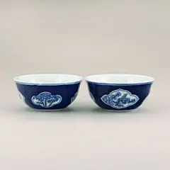 精品功夫茶具 手绘青花瓷 梅兰竹菊四君子 对杯 茶杯 品茗杯